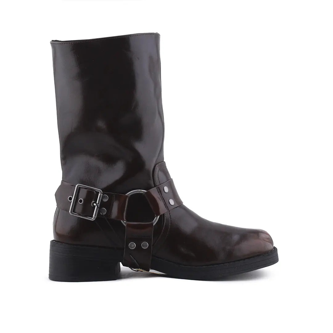 Pull & Bear Buckle Strap Ankle Boot | 100% Authentic Leather
