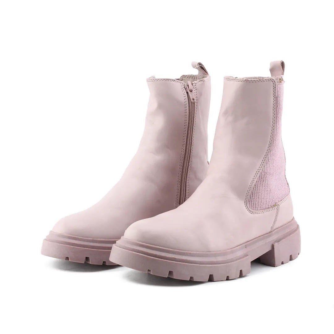 Zara Zipper Stretchable Ankle Boot | 100% Authentic Leather