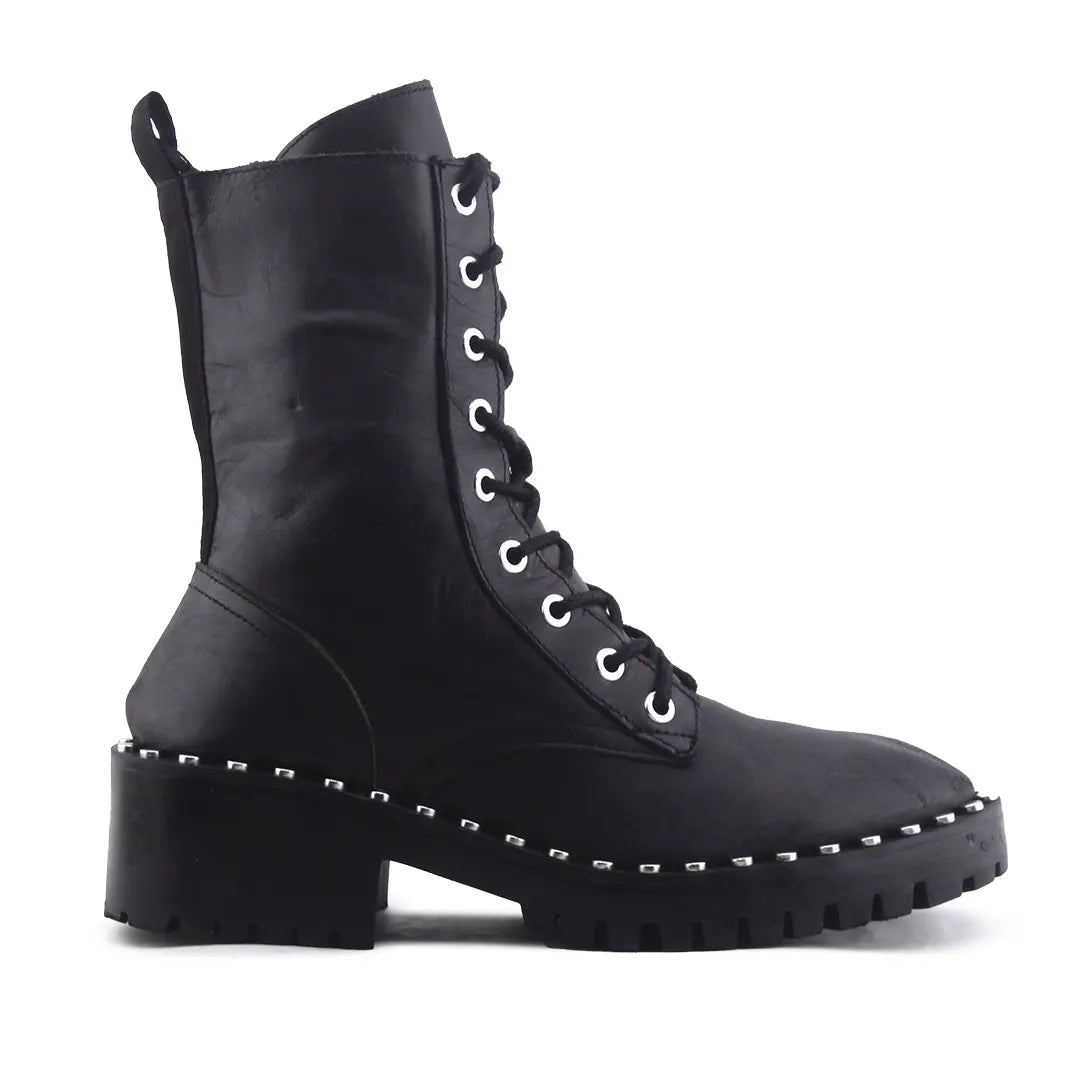Zara Zipper Lace Up Ankle Boot | 100% Authentic Leather