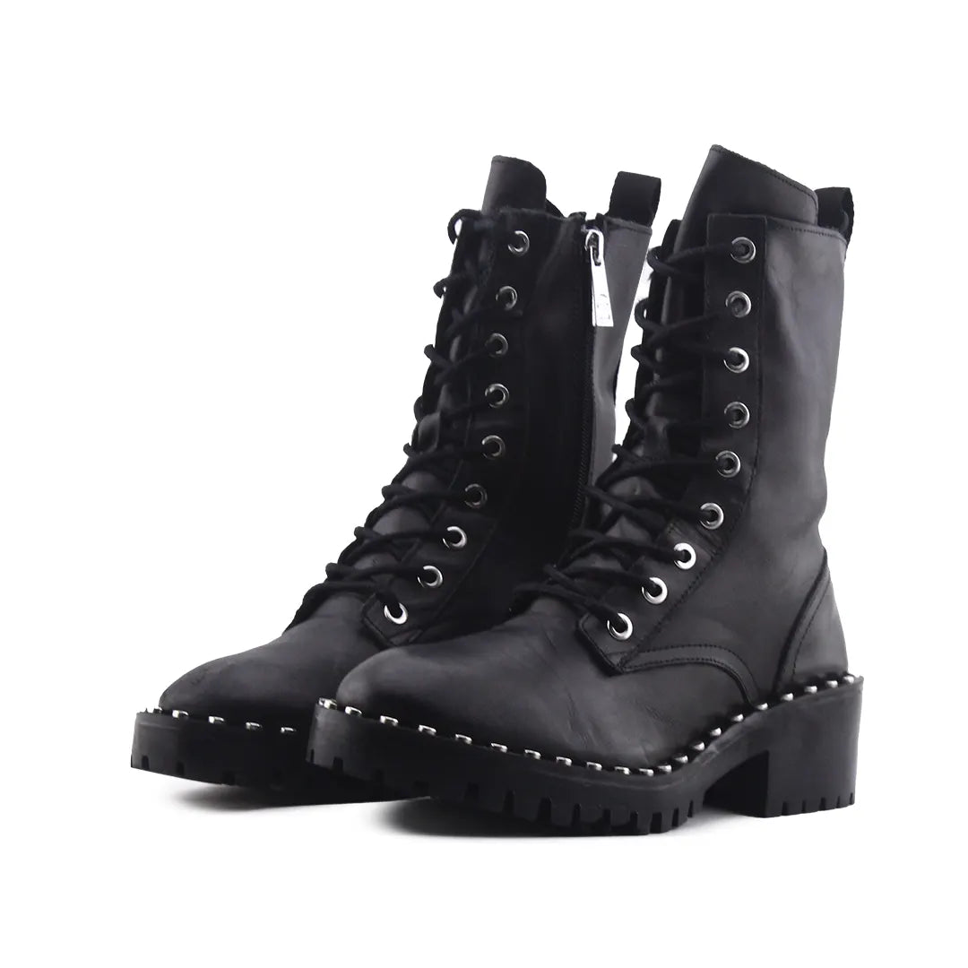 Zara Zipper Lace Up Ankle Boot | 100% Authentic Leather
