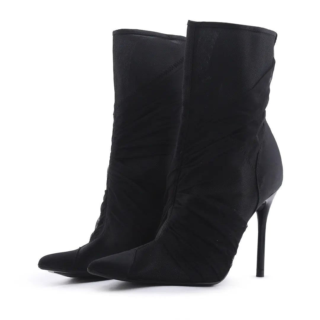 Zara Zipper Knitted Ankle Boot
