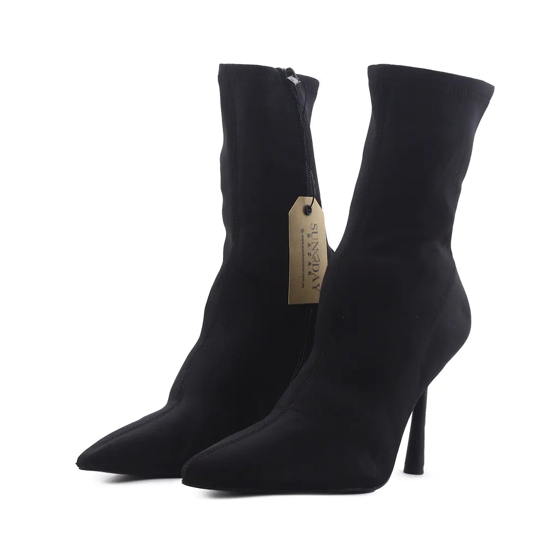 Zara Zipper Textile Ankle Boot