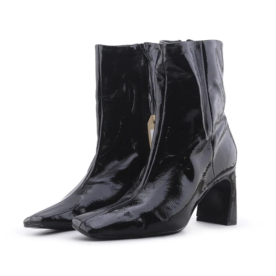 Zara Zipper Patent Ankle Boot