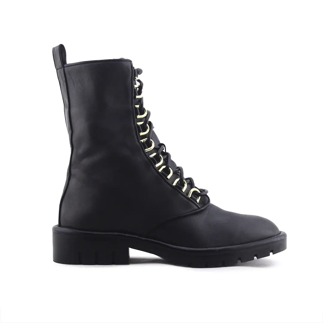 Zara Zipper Lace Up Ankle Boot | 100% Authentic Leather