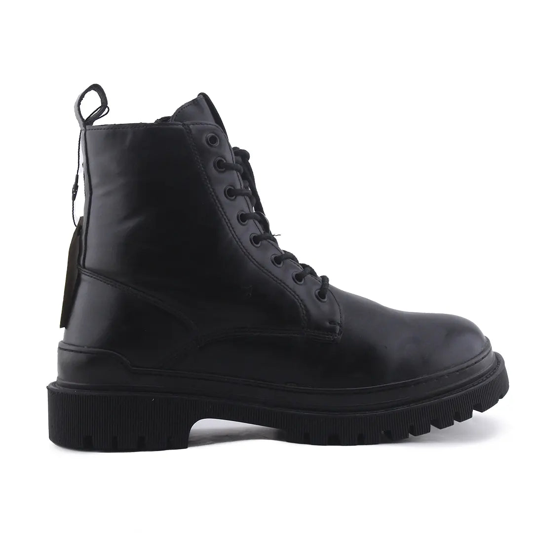 Pull & Bear Zipper Lace Up Ankle Boot | 100% Authentic Leather