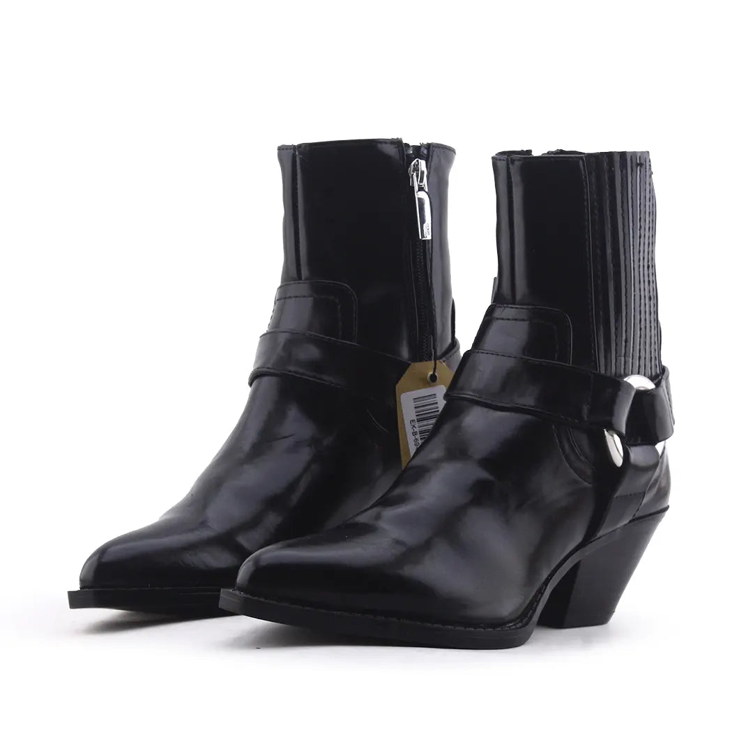 Zara Zipper Stretchable Ankle Boot | 100% Authentic Leather