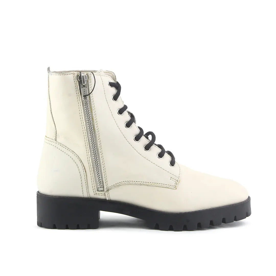 Mango Zipper Lace Up Ankle Boot | 100% Authentic Leather