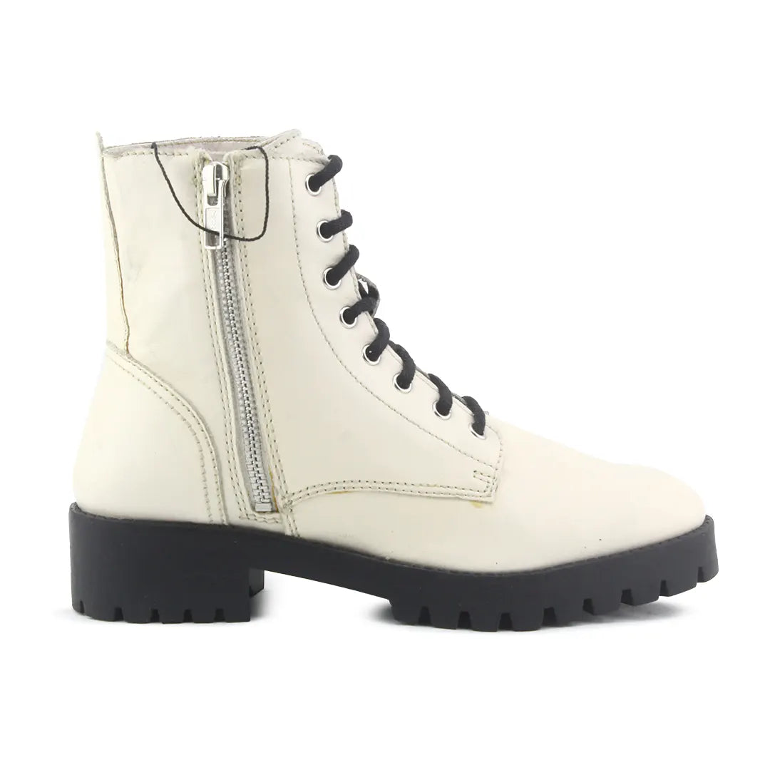 Mango Zipper Lace Up Ankle Boot | 100% Authentic Leather