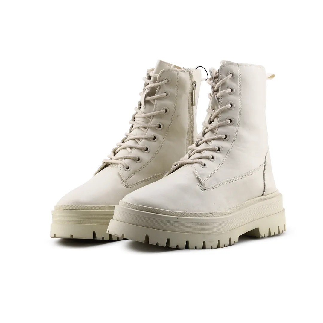 Stradivarius Zipper Lace Up Ankle Boot | 100% Authentic Leather