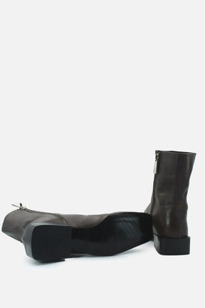 Zara Zipper Block Heels Ankle Boots - sundaybazar