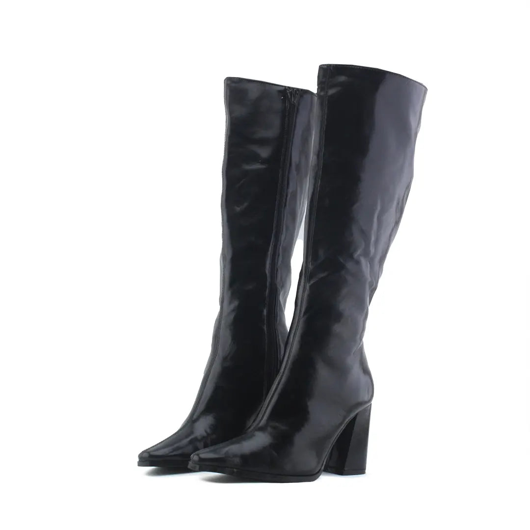 Bershka Zipper Knee High Boot | 100% Authentic Leather
