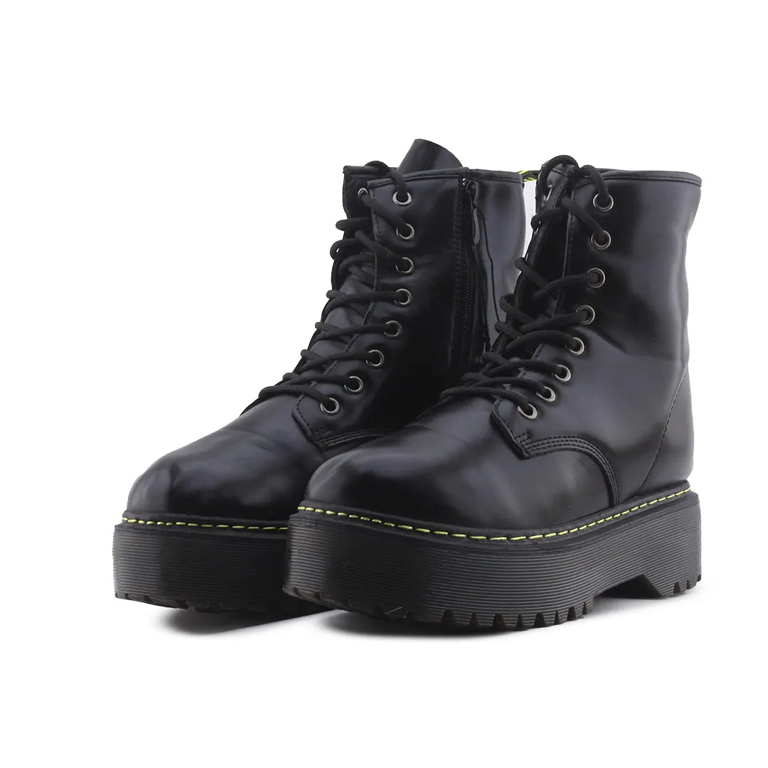 Owel Zipper Lace Up Ankle Boot | 100% Authentic Leather