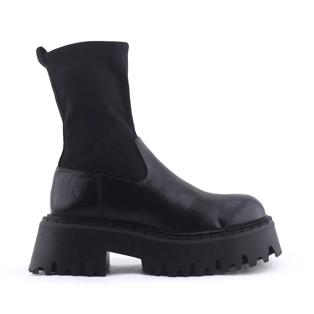 Zara Zipper Stretchable Ankle Boot | 100% Authentic Leather