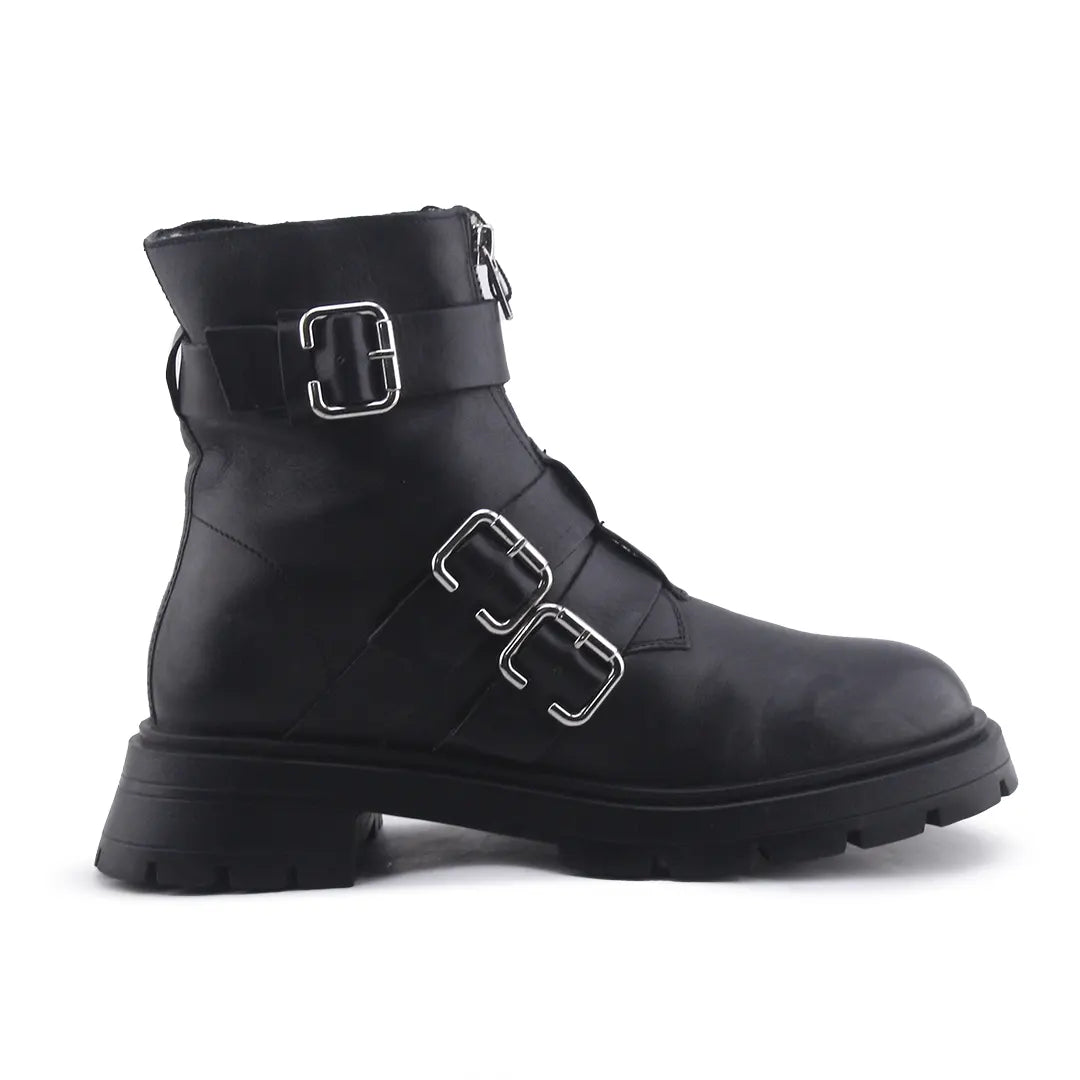 Zara Zipper Buckle Strap Ankle Boot | 100% Authentic Leather