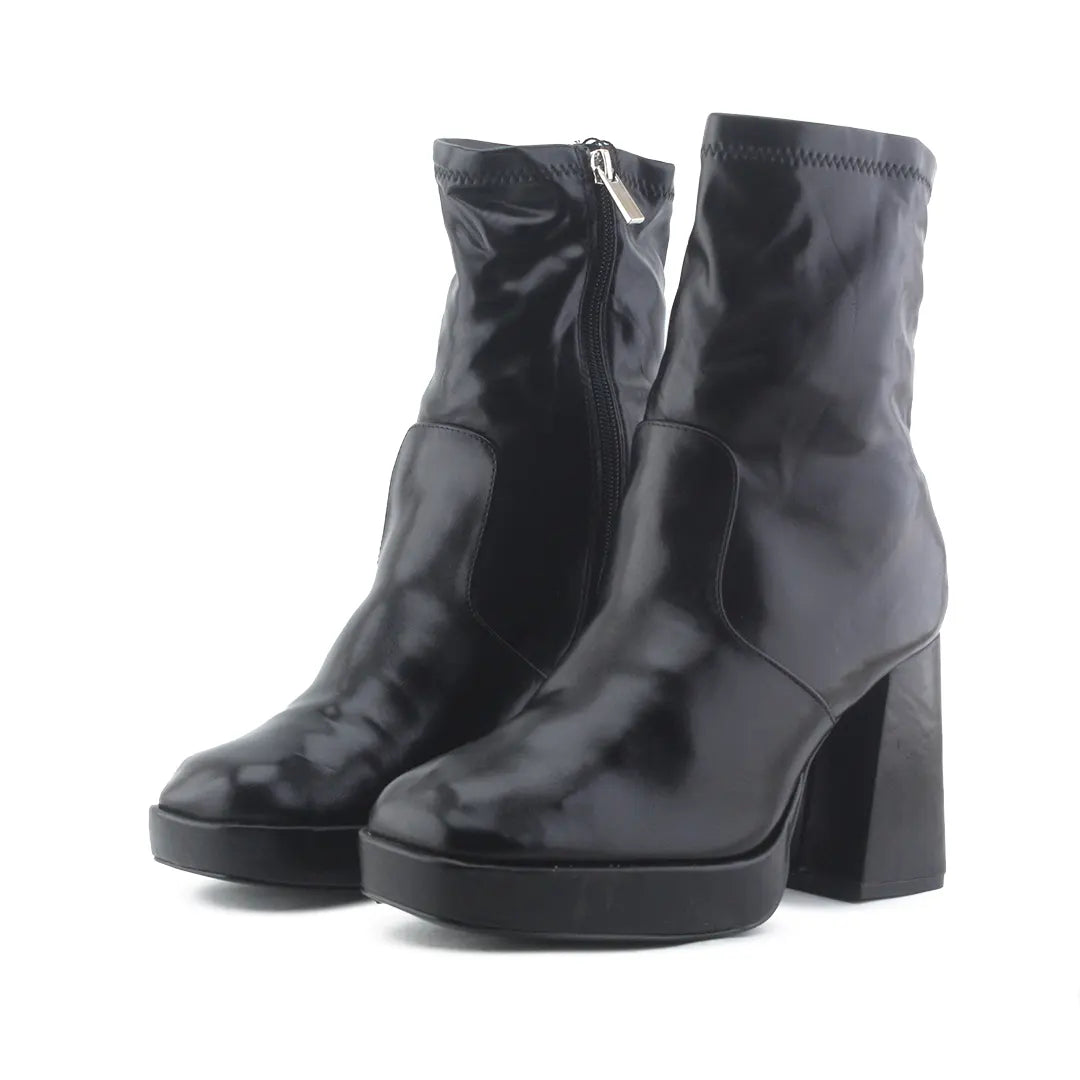 Pull & Bear Zipper Ankle Boot | 100% Authentic Leather