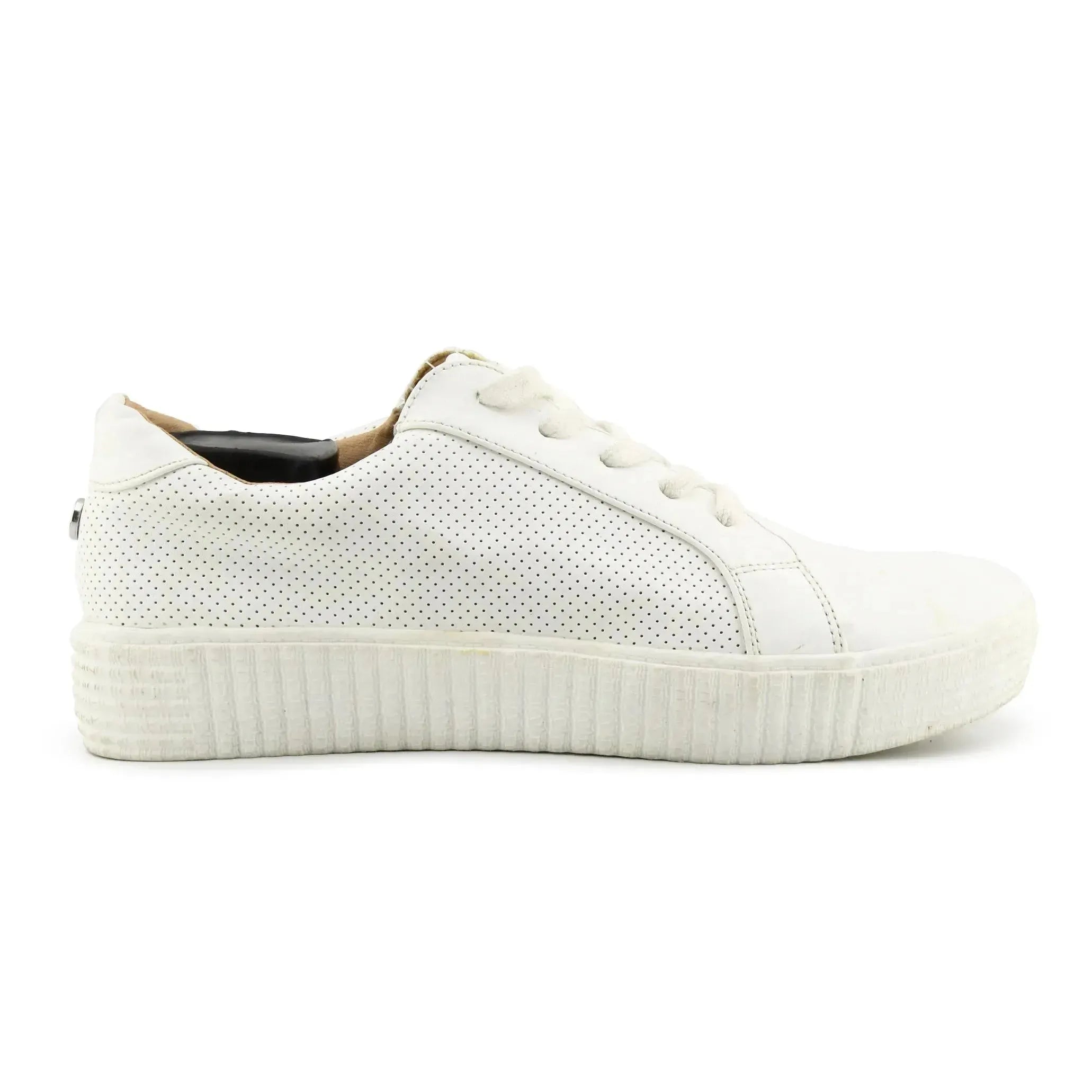 Steve Madden W Toliver White Lace Up Walking Sneaker