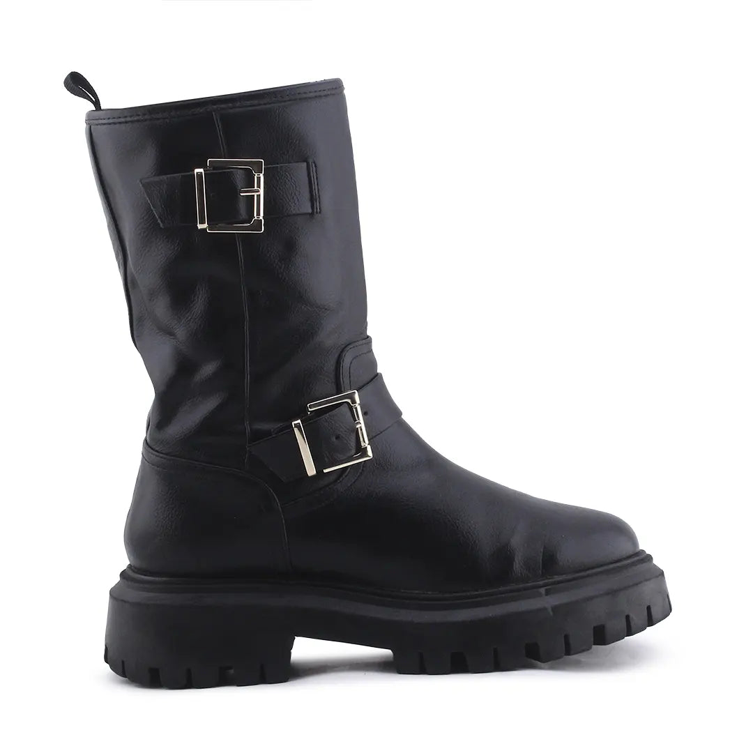 Stradivarius Buckle Strap Ankle Boot | 100% Authentic Leather