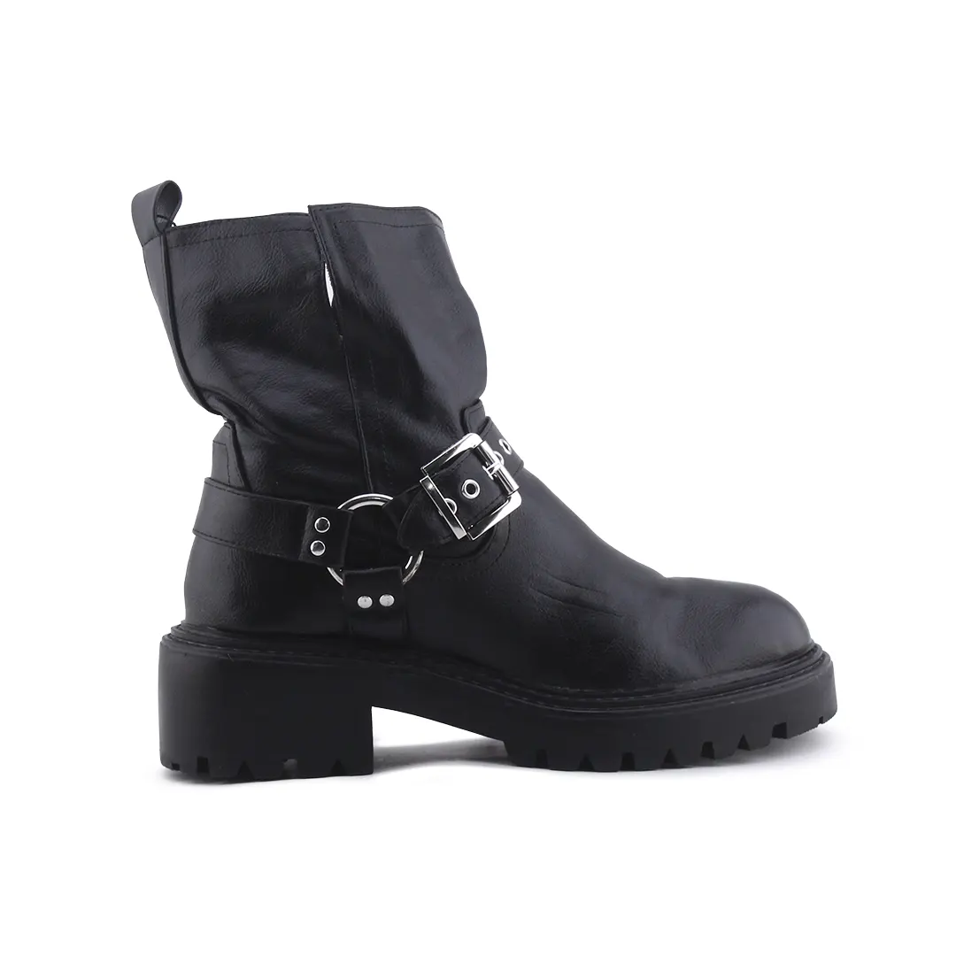 Stradivarius Buckle Strap Ankle Boot | 100% Authentic Leather
