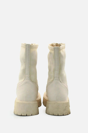 Bershka Zipper Stretchable Combat Ankle Boots | 100% Authentic Leather - sundaybazar
