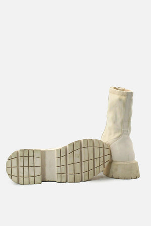 Bershka Zipper Stretchable Combat Ankle Boots | 100% Authentic Leather - sundaybazar