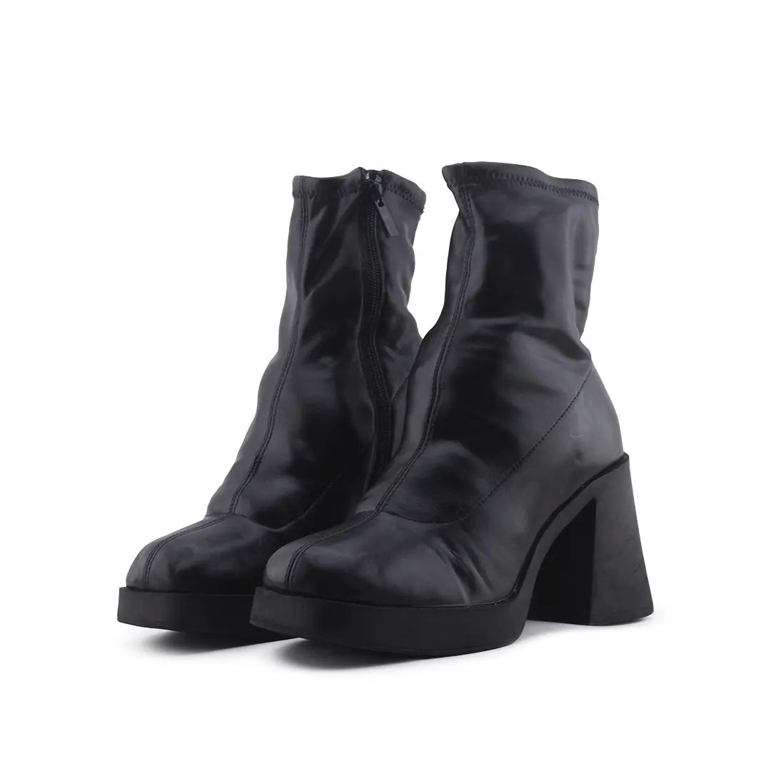 Stradivarius Zipper Ankle Boot | 100% Authentic Leather