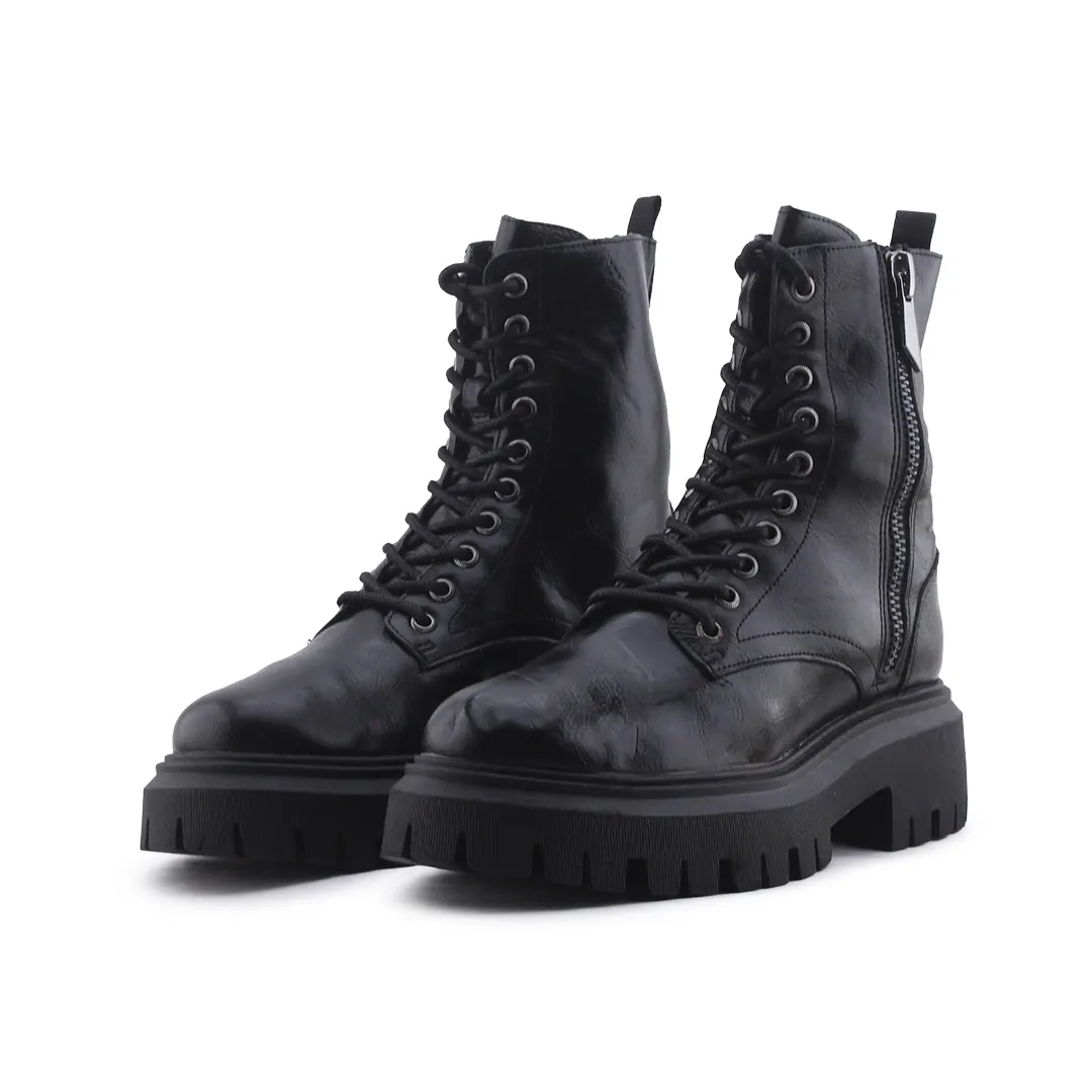 Stradivarius Zipper Lace Up Ankle Boot | 100% Authentic Leather