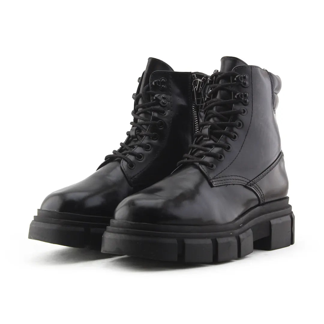 Zara Zipper Lace Up Ankle Boot | 100% Authentic Leather