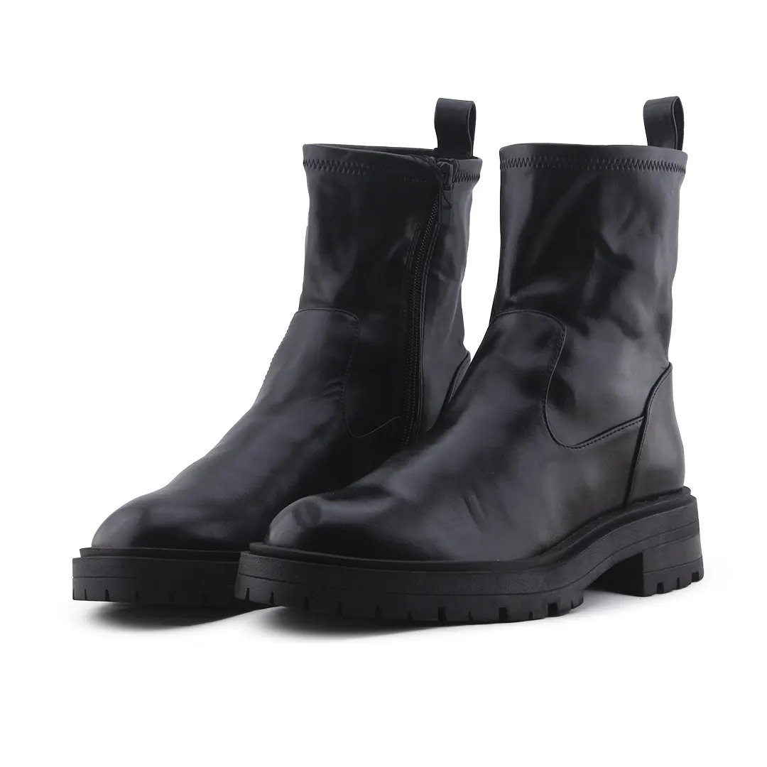 Pull & Bear Zipper Ankle Boot | 100% Authentic Leather