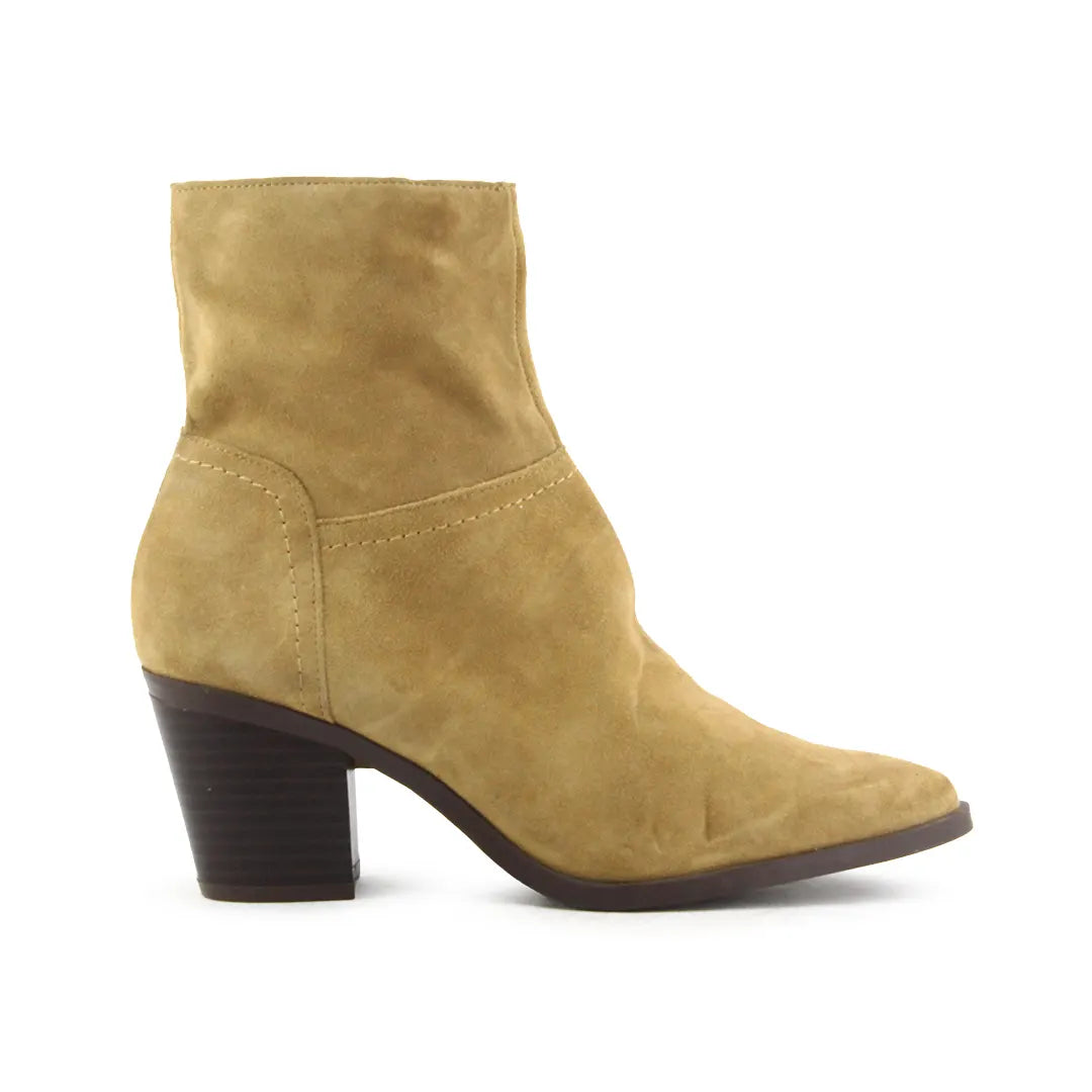 Stradivarius Zipper Suede Ankle Boot