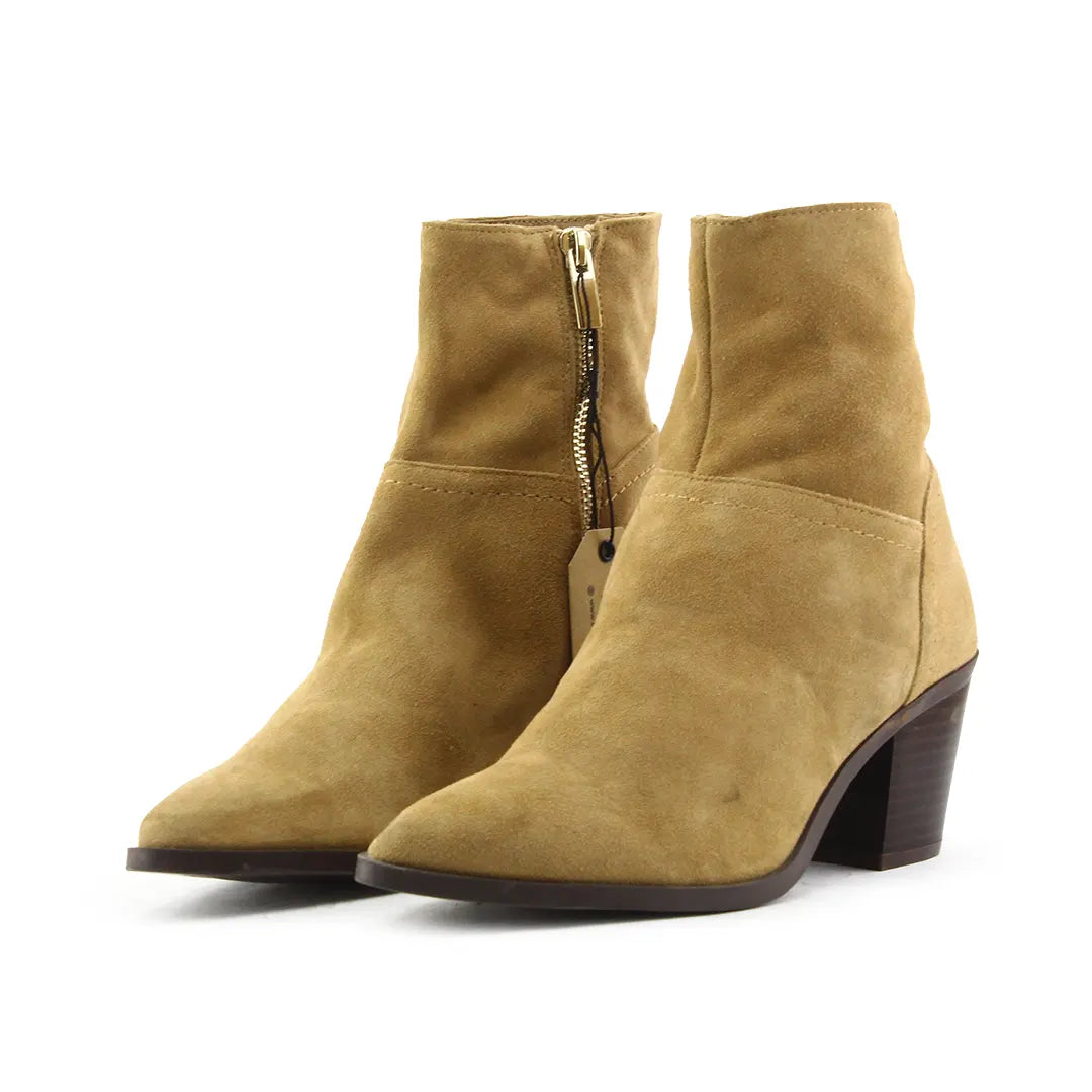 Stradivarius Zipper Suede Ankle Boot