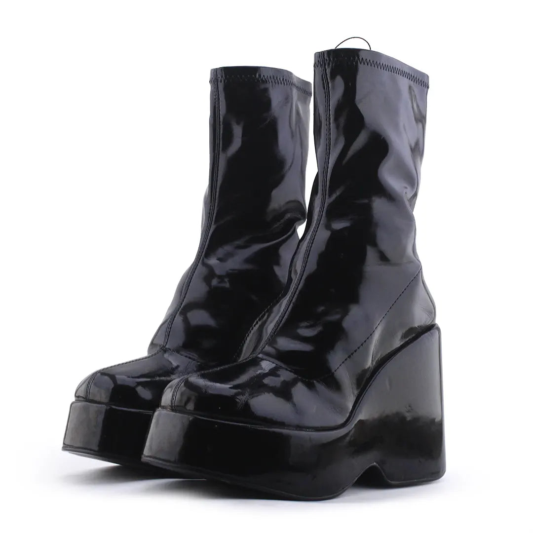 Bershka Patent Ankle Boot