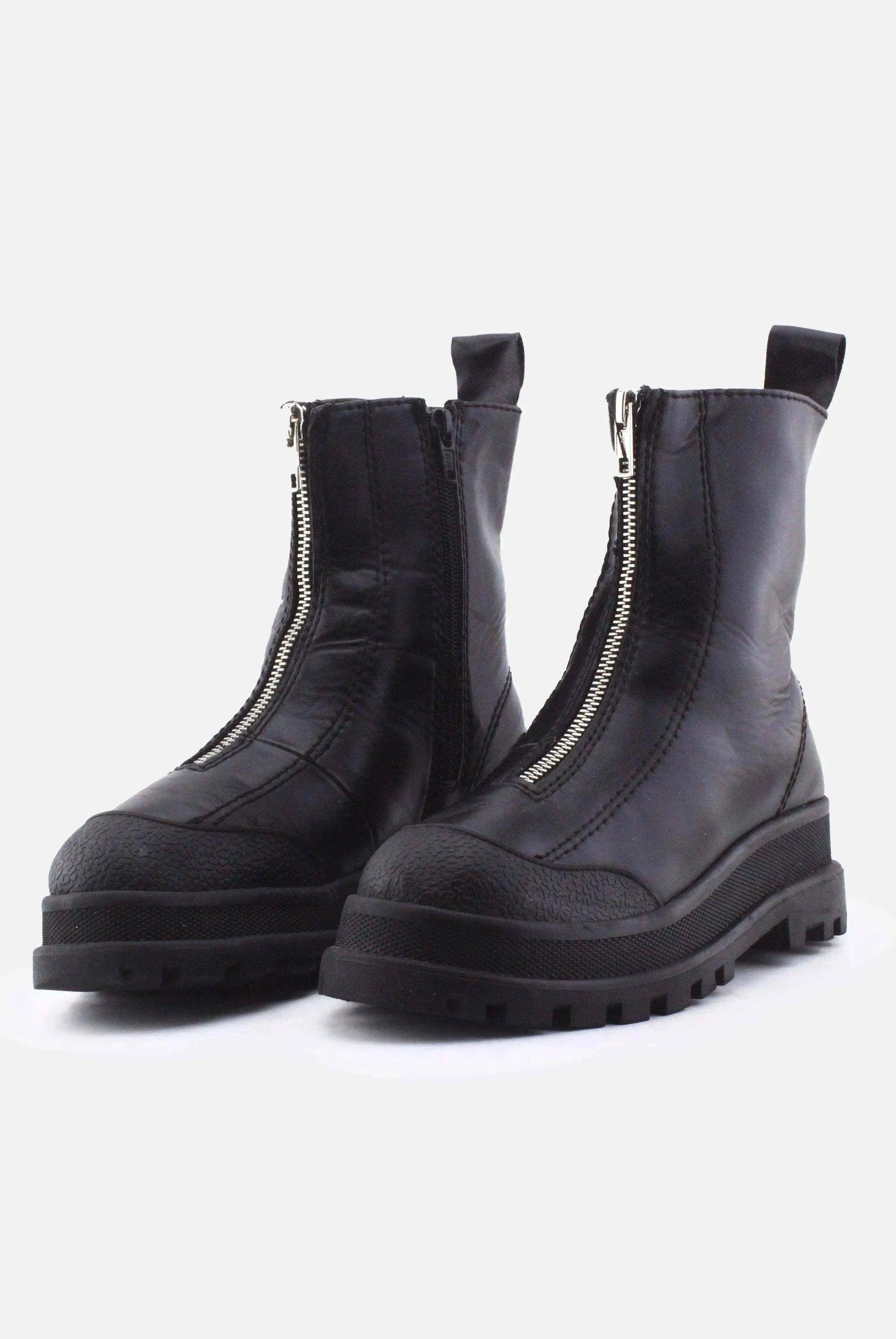 Zara Zipper Ankle Boots | 100% Authentic Leather - sundaybazar