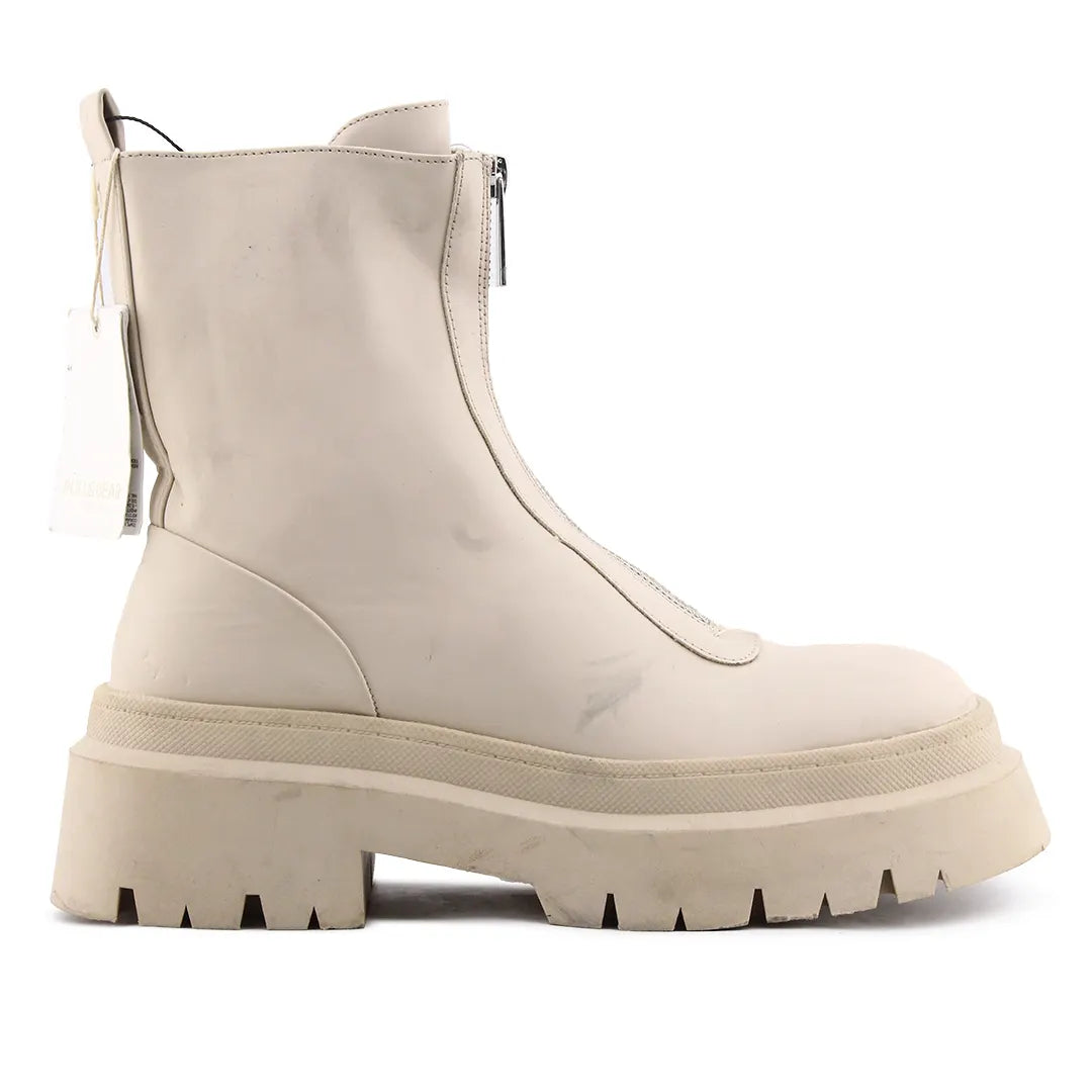 Pull & Bear Zipper Ankle Boot | 100% Authentic Leather