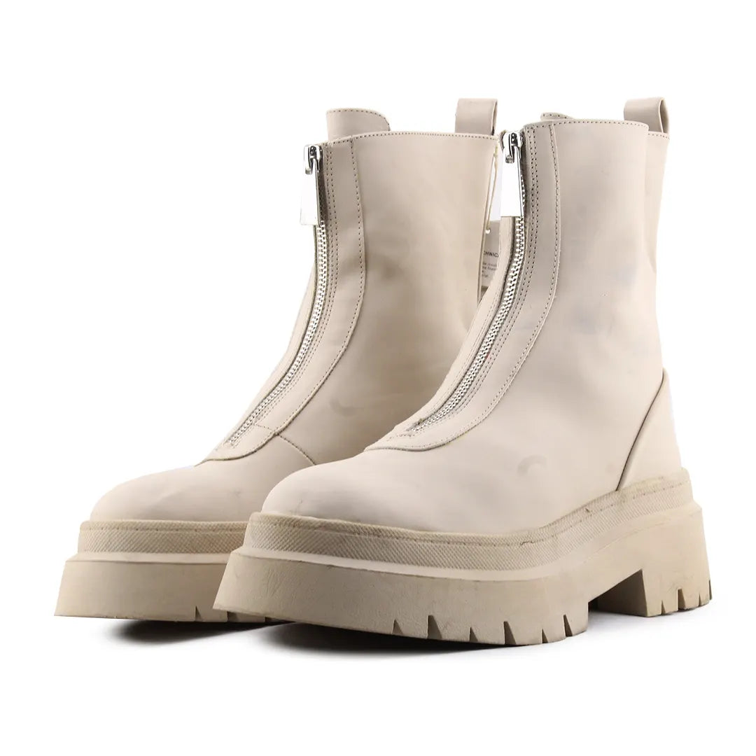 Pull & Bear Zipper Ankle Boot | 100% Authentic Leather