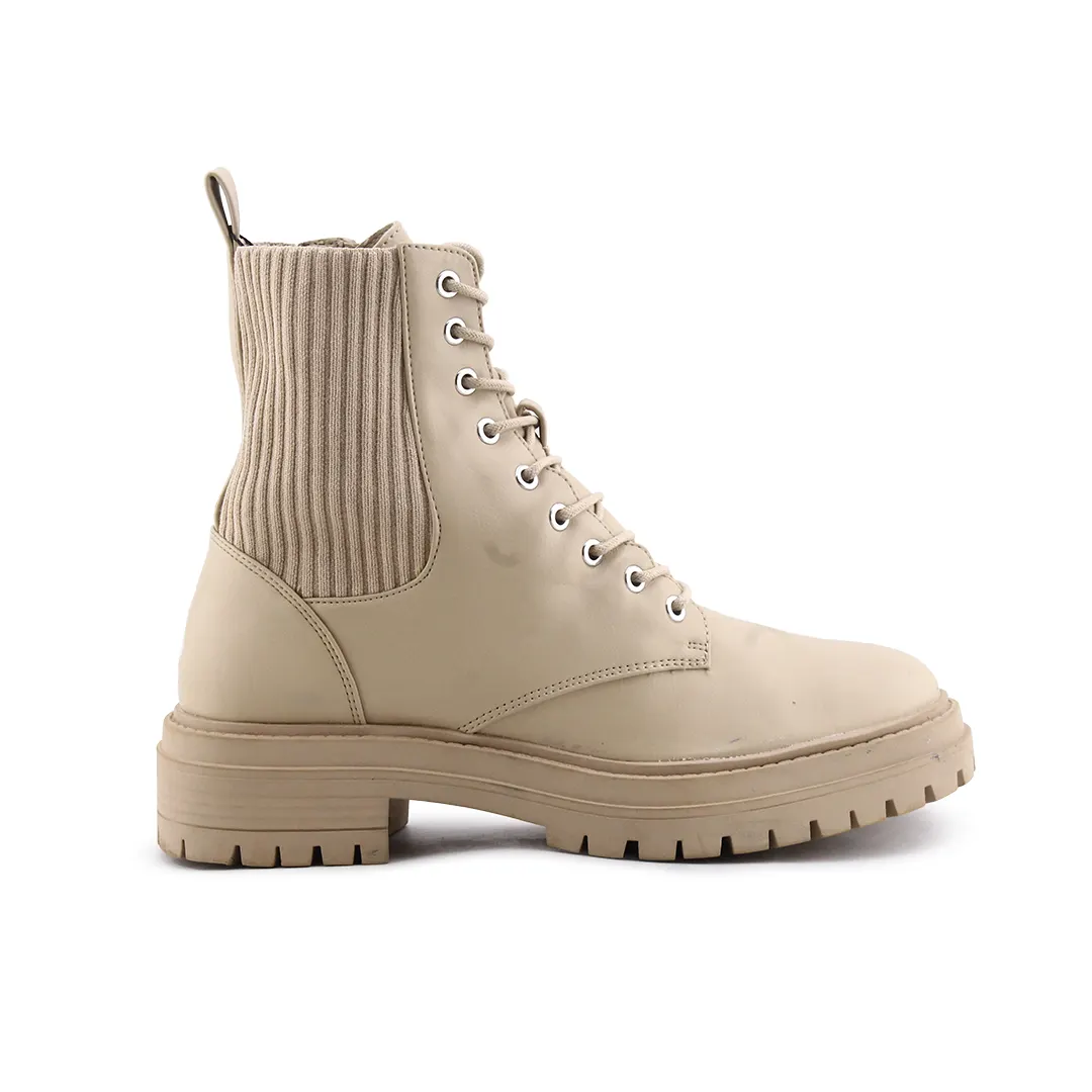 Lefties Zipper Stretchable Lace Up Ankle Boot | 100% Authentic Leather