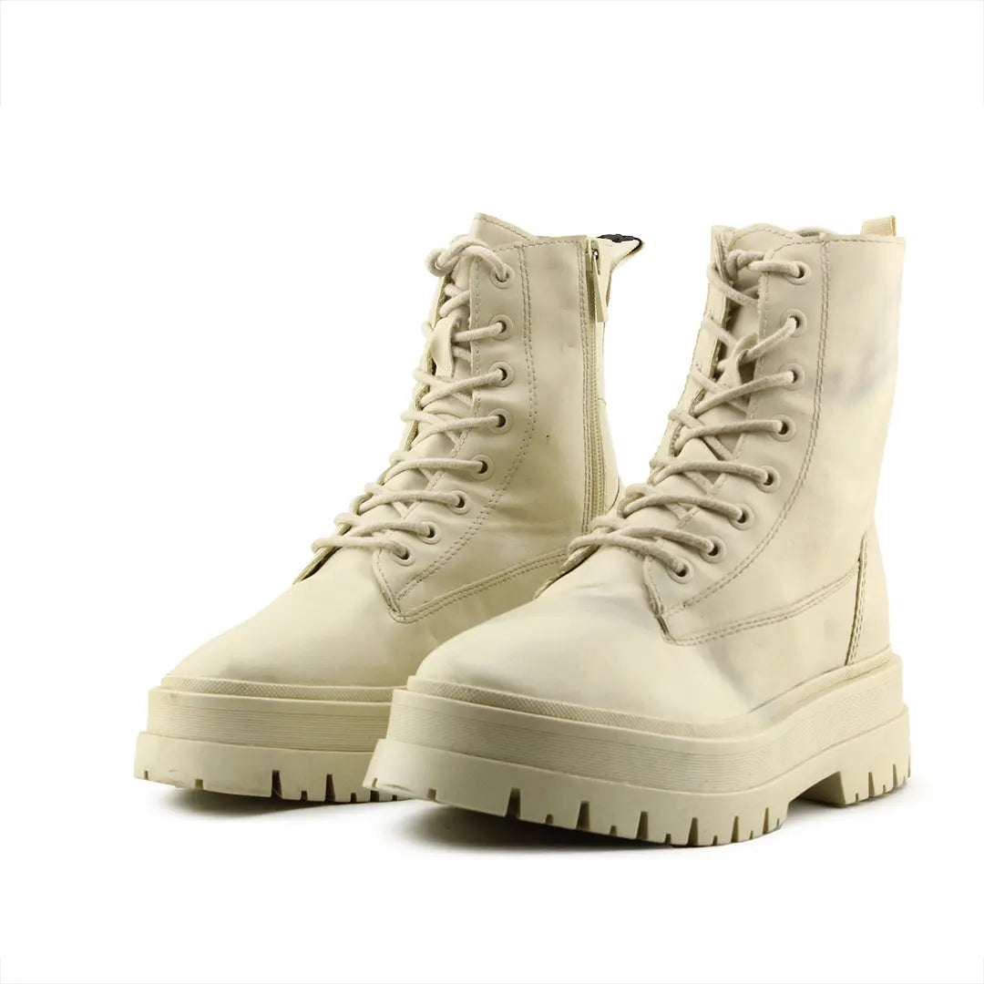 Stradivarius Zipper Lace Up Ankle Boot | 100% Authentic Leather