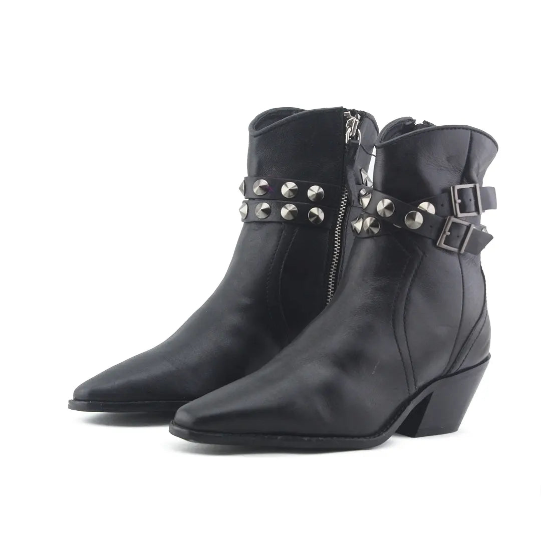 Zara Zipper Buckle Strap Ankle Boot | 100% Authentic Leather