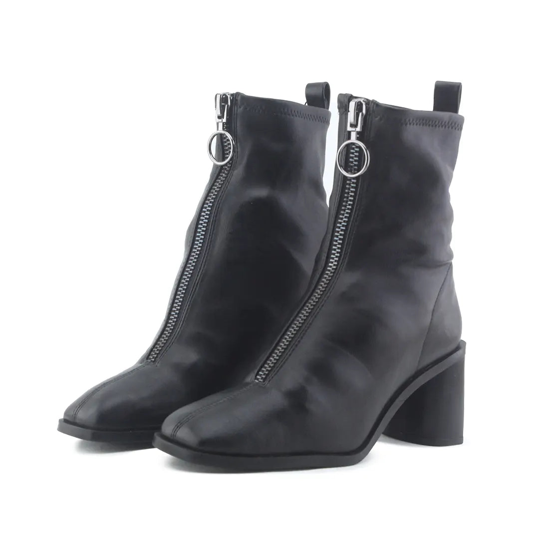 Stradivarius Zipper Ankle Boot | 100% Authentic Leather