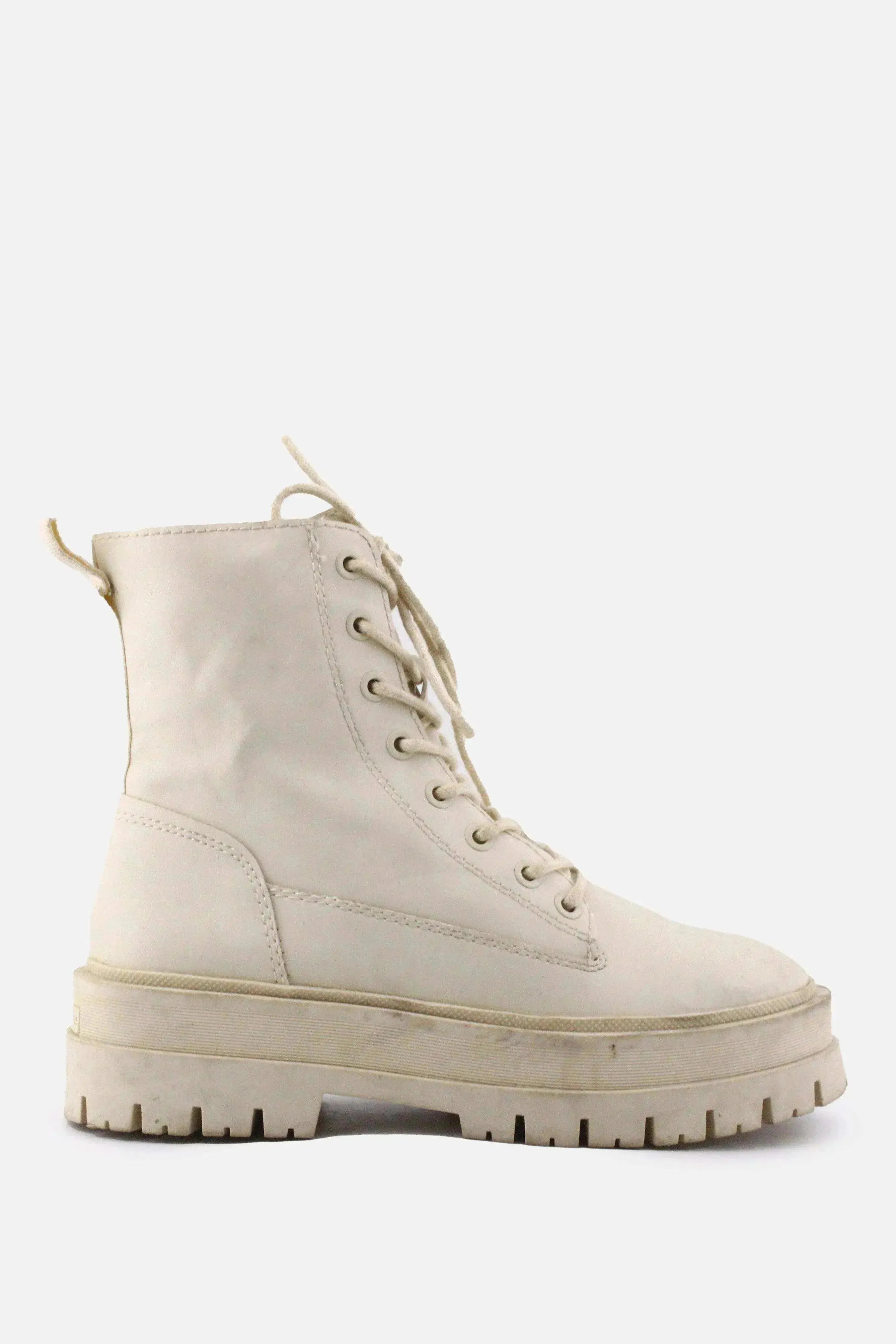 Stradivarius Zipper Laces Combat Boots | 100% Authentic Leather - sundaybazar