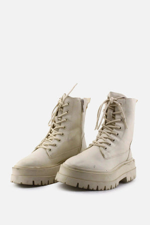 Stradivarius Zipper Laces Combat Boots | 100% Authentic Leather - sundaybazar