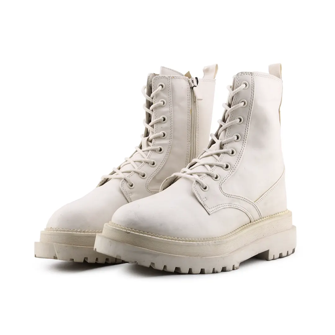 Stradivarius Zipper Lace Up Ankle Boot | 100% Authentic Leather