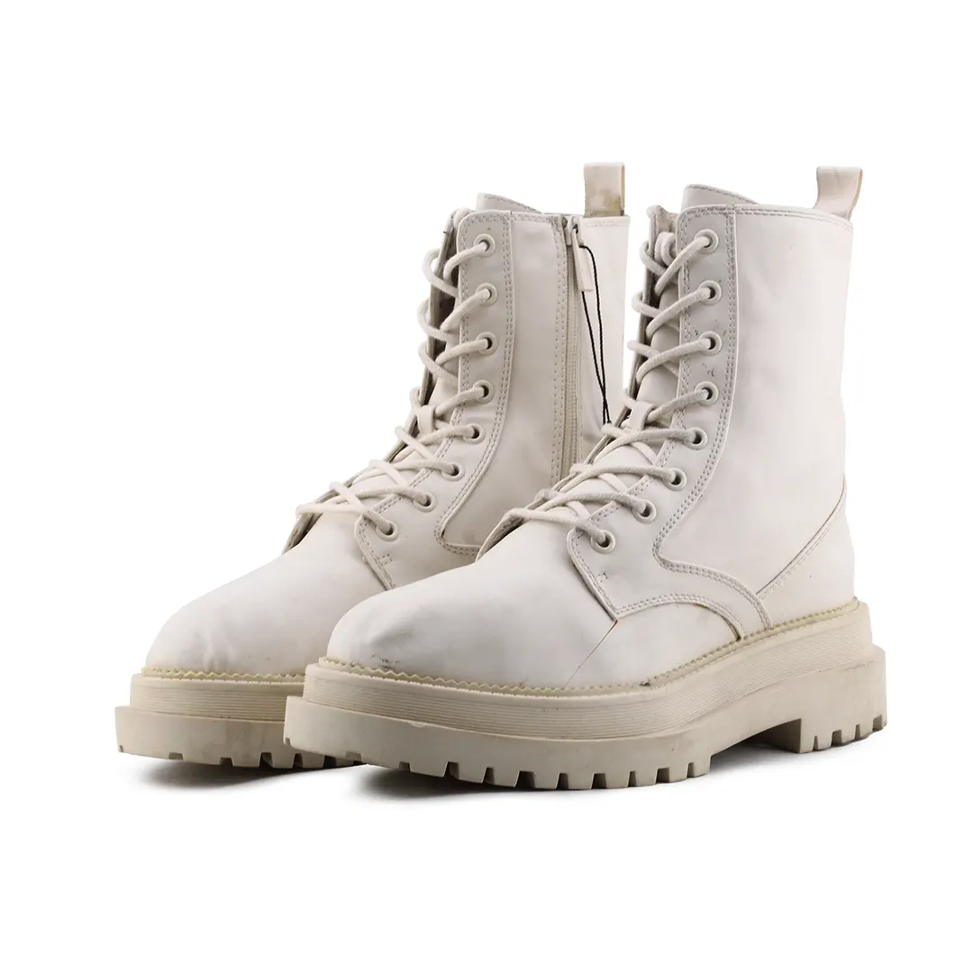 Stradivarius Zipper Lace Up Ankle Boot | 100% Authentic Leather