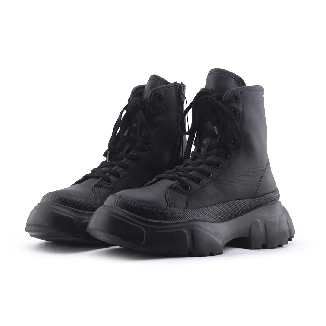 Zara Zipper Lace Up Ankle Boot | 100% Authentic Leather