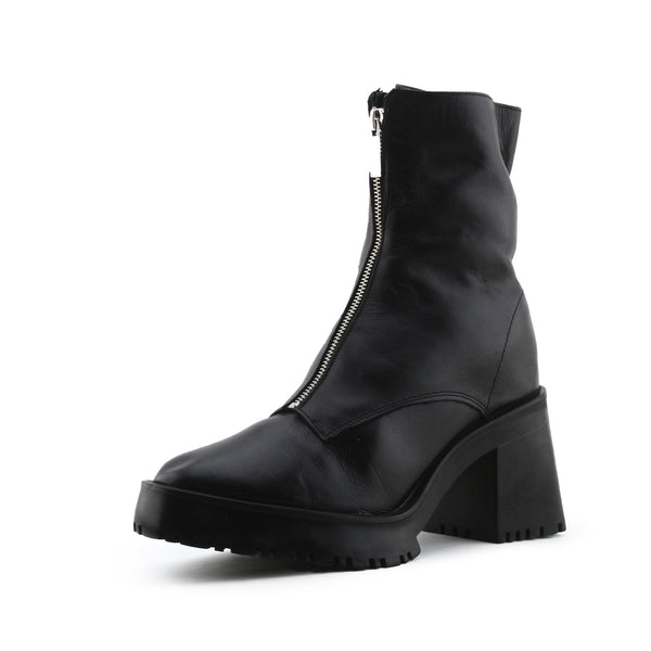 Zara Zipper Block Heels Ankle Boots | 100% Authentic Leather