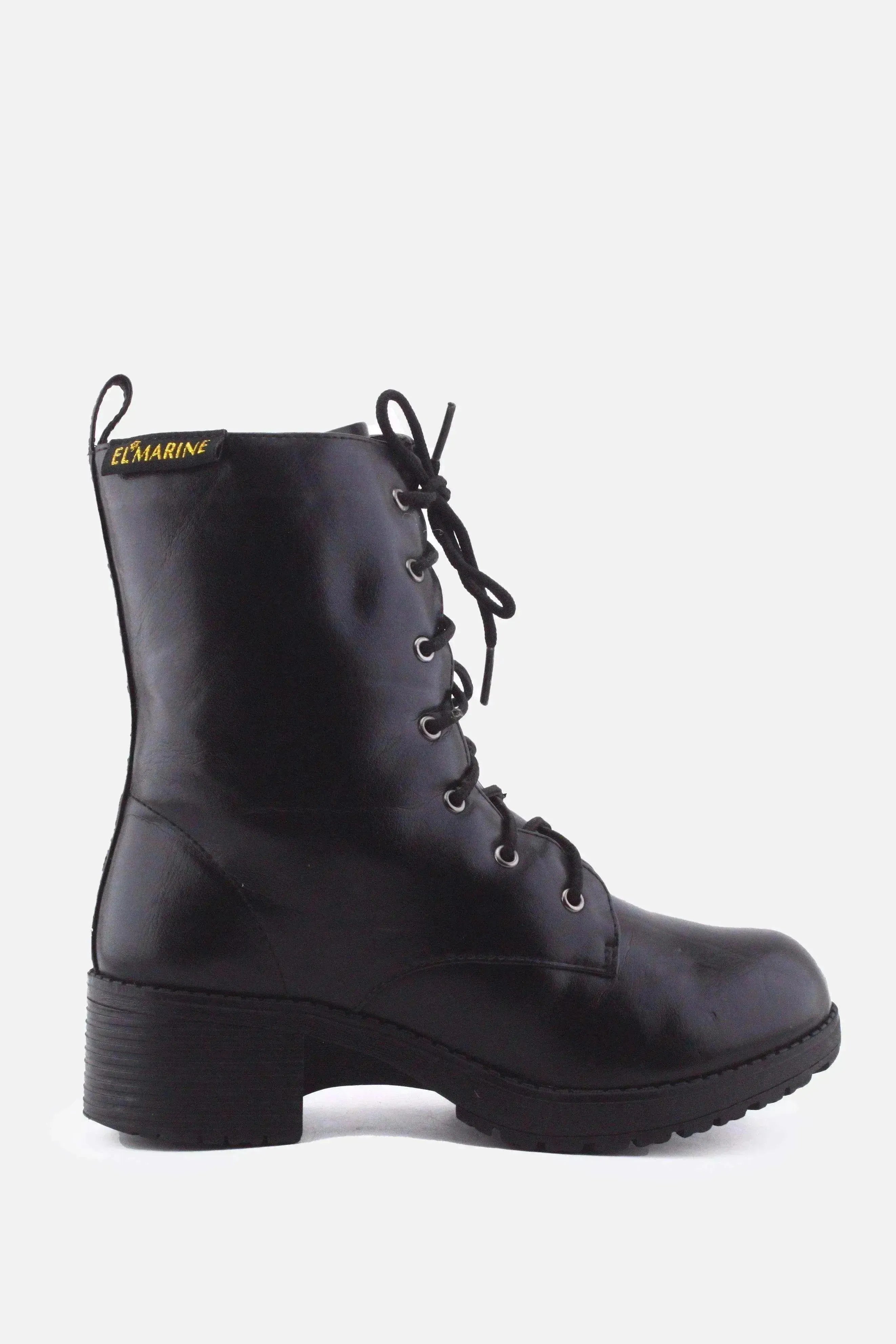 EL Marine Zipper Laces Combat Boots | 100% Authentic Leather - sundaybazar