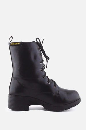 EL Marine Zipper Laces Combat Boots | 100% Authentic Leather - sundaybazar