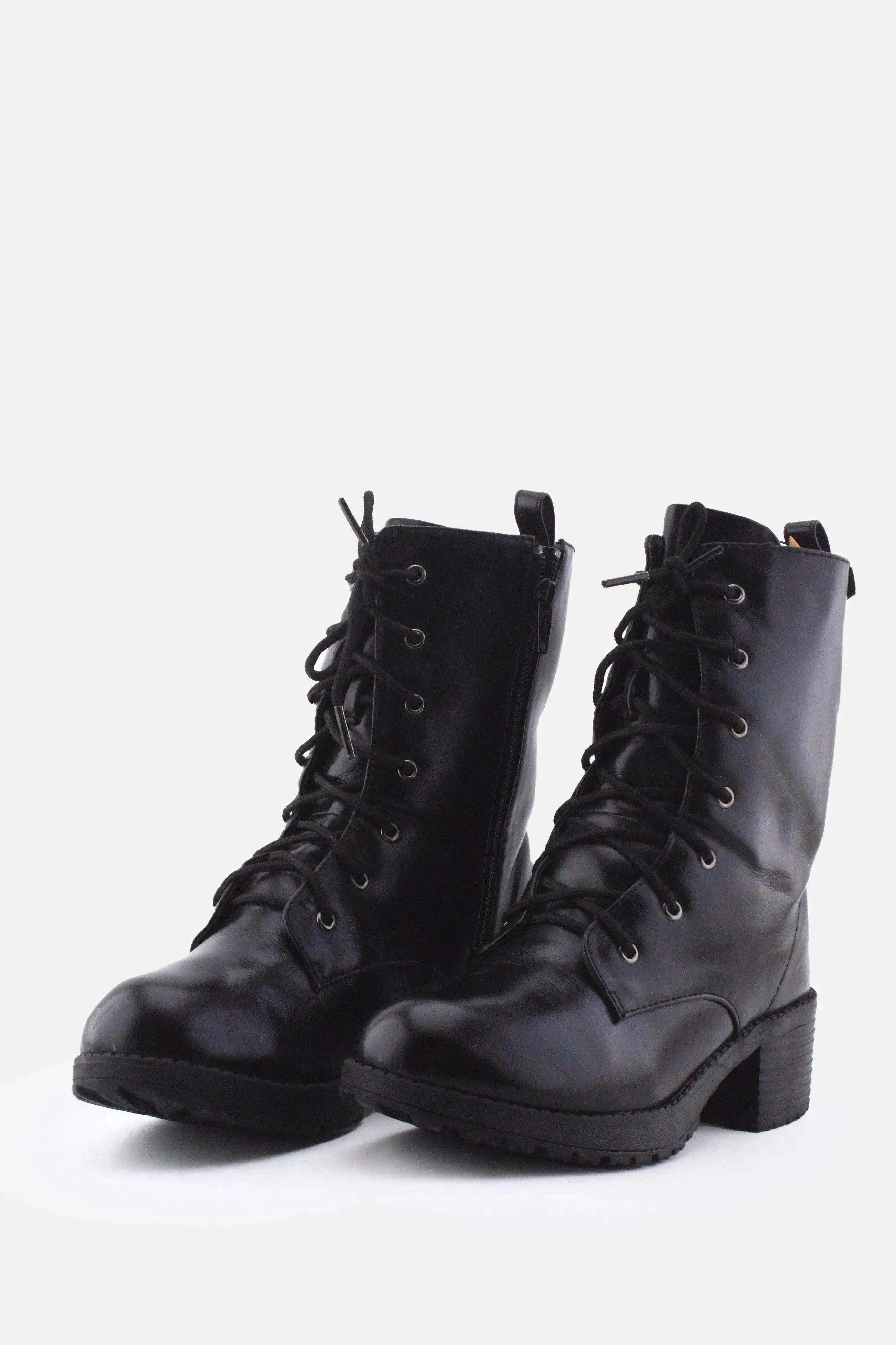 EL Marine Zipper Laces Combat Boots | 100% Authentic Leather - sundaybazar