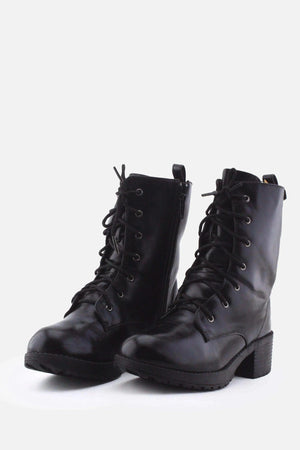 EL Marine Zipper Laces Combat Boots | 100% Authentic Leather - sundaybazar