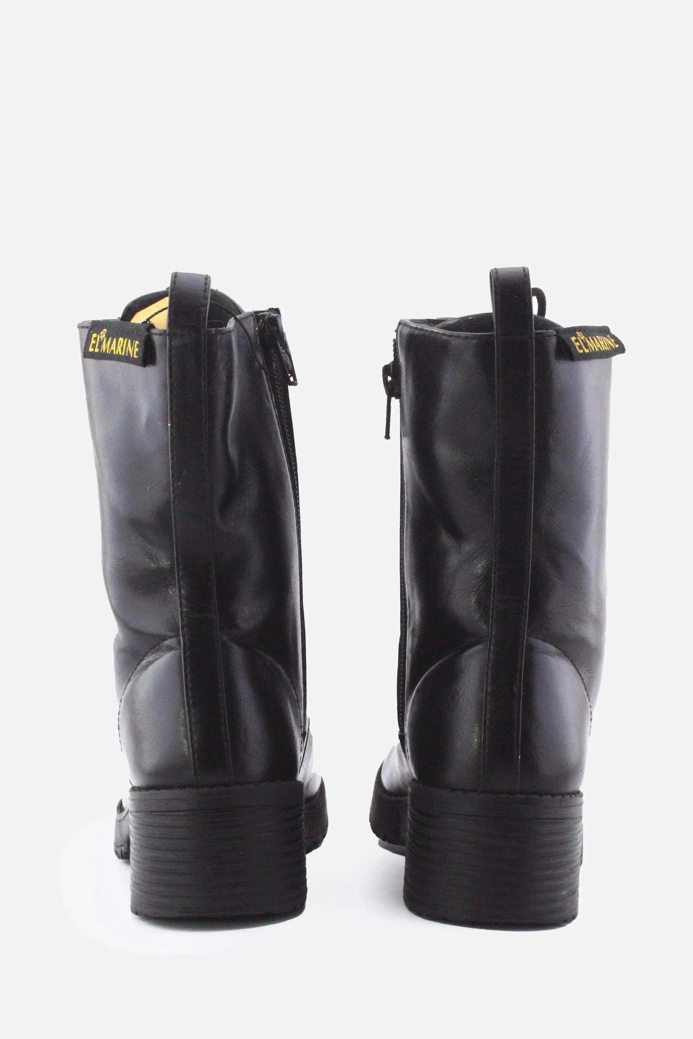 EL Marine Zipper Laces Combat Boots | 100% Authentic Leather - sundaybazar