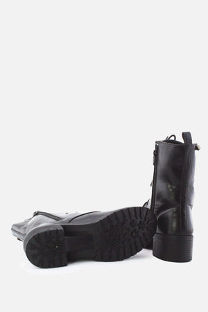 EL Marine Zipper Laces Combat Boots | 100% Authentic Leather - sundaybazar